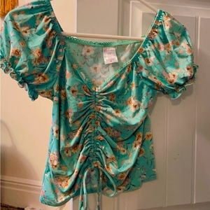 Floral off the shoulder shirt